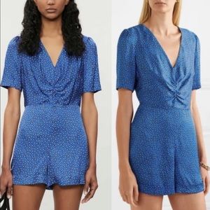 Like New Maje Ilona Printed Satin Romper/Playsuit